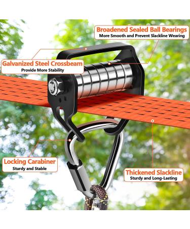 Outdoor Zip Line Kit for Kids - 65 Ft Slackline with Warrior Obstacle Course Accessories - 330lb Capacity - Buy Online on SooperMarket.com