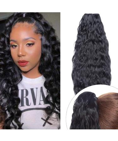 SEGO Hair Extensions Ponytail - Wavy Hairpiece Bun & Braided Updo | Black - International Shipping - Buy Online on SooperMarket.com