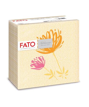 Fato dry paper napkins airlaid textile effect pack with 50 napkins format 40x40 4-folded tangerine Magnolia Decor Magnolia Tangerine