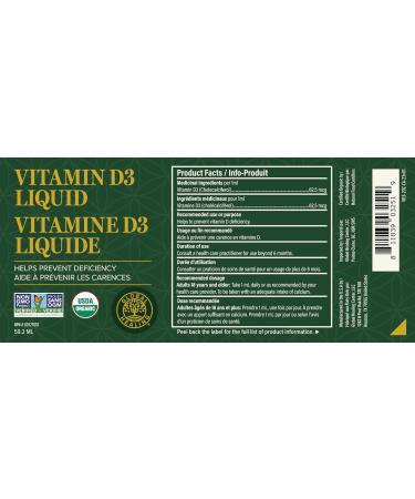 Global Healing USDA Organic Vitamin D3 Liquid Supplement Drops for Men & Women - Pure Vegan Friendly Non-GMO - Helps Support Bones Immune System and Joints (2 Oz) - Buy Online on SooperMarket.com