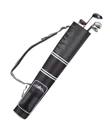 CHAMPKEY Professional Golf Sunday Bag (Carry 3-9 Clubs) - 6 Carry Pockets & Adjustable Sling Strap Golf Carry Bag Ideal for Golf Course & Travel Black
