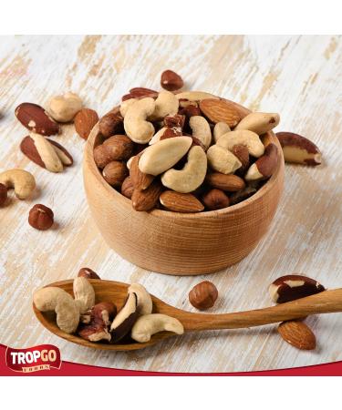 Tropgo Dry Roasted Unsalted Mixed Nuts 190g - Nuts in Resealable and Recyclable Tub - Wholesome Trail Mix with Fibre Protein and Essential Minerals - Healthy Snacks for All Ages - Buy Online on SooperMarket.com