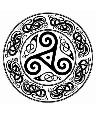 Dopetattoo Six sheets Temporary Tattoos for Men and Women Dragon Round Design Triskele and for Men Temporary tattoo for Women Neck Arm Chest for Woman