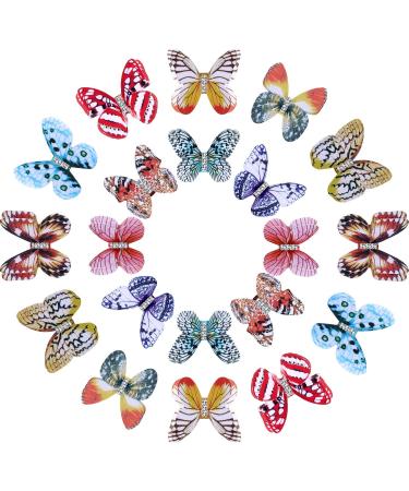 20 Pieces Butterfly Dreadlocks Beads Hair Cuffs Clips Rings Colorful Braiding Hair Jewelry for Women Girls Hair Accessories (Classic Butterfly Pattern)