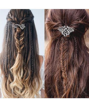 Noverlife 5PCS Celtic Hairpins - Vintage Silver Viking Hair Clips for Girls and Women - Buy Online on SooperMarket.com