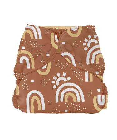 Esembly Cloth Diaper Outer Waterproof Cloth Diaper Cover Swim Diaper Leak-Proof and Breathable Layer Over Prefolds Flats or Fitteds Reusable Diaper with Snap Closure Size 2 (18-35lbs) Sunshower Size 2 Sunshower