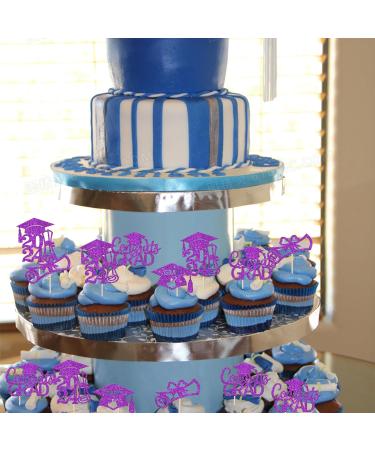 Rsstarxi 24 Pack 2024 Graduation Cupcake Toppers Glitter Congrats Grad 2024 Graduation Cap Diploma Cupcake Picks for Class of 2024 Graduation Theme Party Cake Decorations Purple - Buy Online on SooperMarket.com
