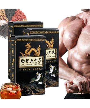 Ginseng Five Treasures Tea Kidney Tea Kidney Tea Formula Ginseng Five Treasure Tea Essential Chinese Herbal Tea Tonify Kidney for Men Chinese Kidney Care Tea (3pcs)