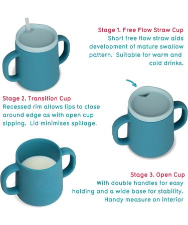 TUM TUM 3-way Baby Trainer Cup 180ml (Blue) | Designed by Feeding Specialist - Buy Online on SooperMarket.com