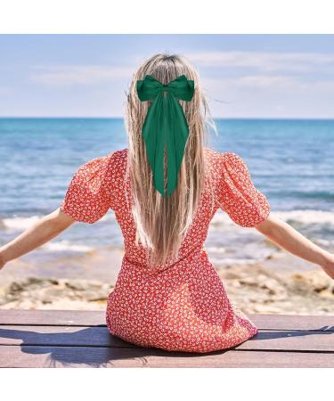 Buy Wllhyf 90s Style Hair Clips - Soft Silky Satin Hairpins & Accessories for Women & Girls (Green) - Buy Online on SooperMarket.com
