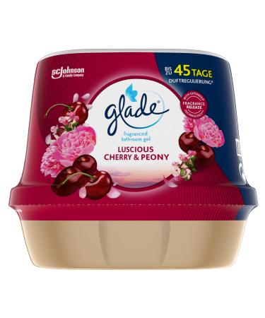 Glade Bathroom Fragrance Gel Air Freshener for Your Bathroom Luscious Cherry & Peony Pack of 8 (8 x 180g)