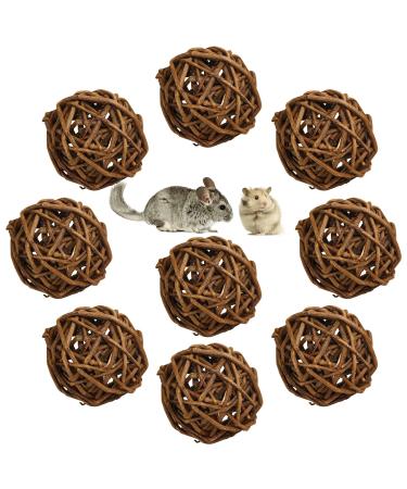 9 pieces of nature willow ball toys for small animals rabbits toys guinea pigs chewing bird toys funny rodent accessories for rabbits guinea pig chinchillas hamster parrot (6cm)