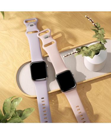 ZALAVER 6 Pack Silicone Bands for Apple Watch 38mm/40mm/41mm - Ultra Series Compatible with iWatch 8 7 6 5 4 3 2 1 SE - Men Women Sport Strap in White/PinkSand/Green/Blue/Lavender/Starlight - Buy Online on SooperMarket.com