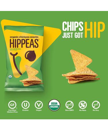 Hippeas Organic Chickpea Puffs Tortilla Chips + Sea Salt & Lime | 5 oz 6 ct | Vegan Gluten-Free Crunchy Protein Chips - Buy Online on SooperMarket.com