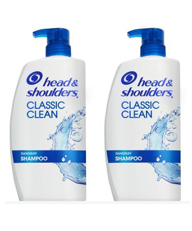 Head and Shoulders Shampoo, Anti Dandruff Treatment and Scalp Care, Classic Clean Scent, for All Hair Types including Color Treated, Curly or Textured Hair, 32.1 fl oz, Twin Pack