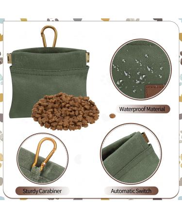 Portable Dog Training Treat Bags - Hands-Free Snack Dispenser for Dogs (2 Pack Green & Brown) - International Shipping Available - Buy Online on SooperMarket.com