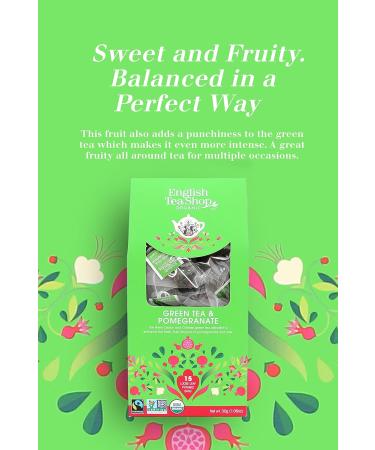 English Tea Shop Organic Green Tea & Pomegranate Tea (15 Pyramids) 30 g - Buy Online on SooperMarket.com