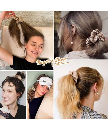LILYSILK 100% Mulberry Silk Hair Scrunchie for Frizz Prevention - Coffee Color - Buy Online on SooperMarket.com