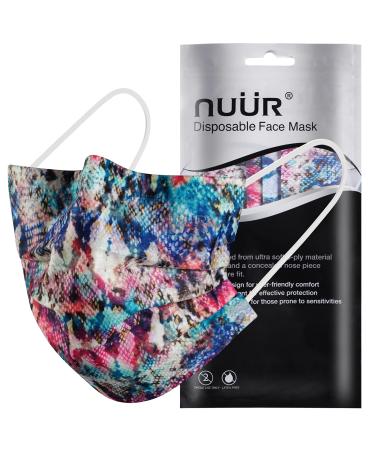 NU R 10pcs Tie Dye 3 Ply Disposable Face Mask Mask with Filter Layer and Elastic Earloop Retail Sealed Bags TIE & DYE-006