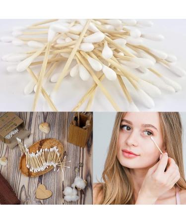 Buy 200 Bamboo Cotton Swabs - Eco-Friendly Biodegradable Double Round Tips for Babies | 100% Cotton Earsticks - Buy Online on SooperMarket.com
