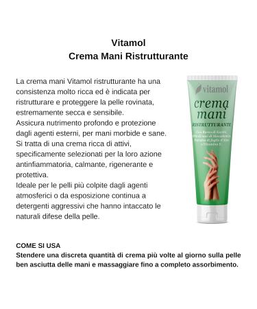 Vitamol Nourishing Restructuring Hand Cream for Dry & Sensitive Skin | 100ml - Best International Shipping - Buy Online on SooperMarket.com