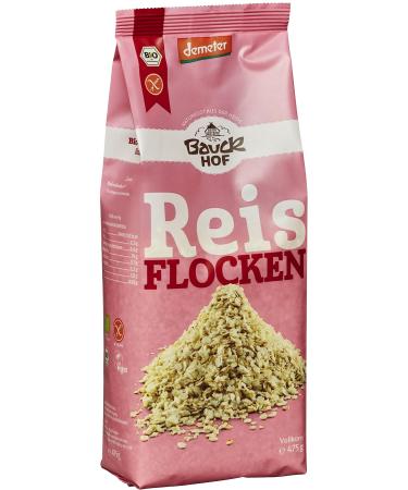 Bauckhof Organic Rice Flakes Whole Grain Gluten Free Demeter (2 x 475 g)