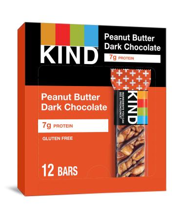 KIND Bars Peanut Butter Dark Chocolate 7g Protein Gluten Free Bars 1.4 Ounce24 Count