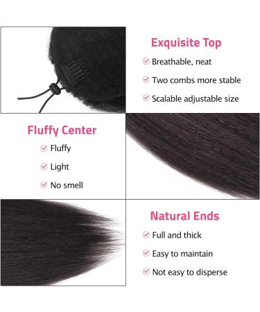 Allyreetress Natural Black Yaki Drawstring Ponytail Extension for Black Women Kinky Staight Up Down Ponytails Synthetic Hair Extensions 20 Inches Clip in (2#) 20 inches #2 - Buy Online on SooperMarket.com