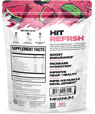 Magnum Essentials REFRSH Electrolytes x Vitamins 15 Serving Bag - Water Melon Watermelon - Buy Online on SooperMarket.com