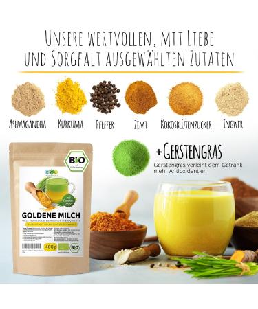 Buy EWL Organic Golden Milk with Barley Grass & Turmeric - 400g Superfood Blend - Buy Online on SooperMarket.com