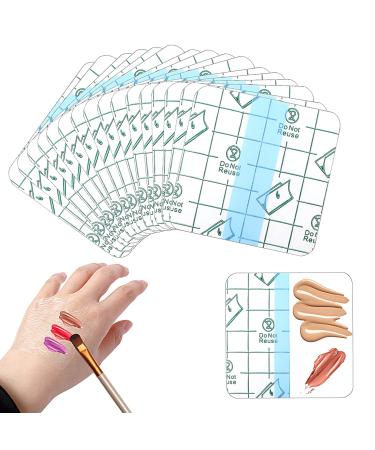 200 Pieces Makeup Mixing Palette Makeup Hand Palette Single Use Transparent Waterproof Makeup Tape Makeup Artist Must Haves Tape Disposable Adhesive Palettes for Women Girls Female  2.4 X 2.4 Inch