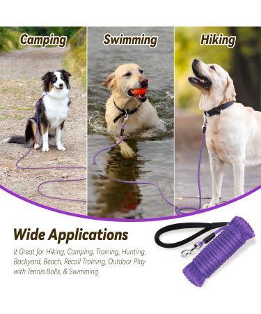 Lynxking 15M Purple Check Cord Dog Leash for Small Medium Large Dogs - Heavy Duty Training Lead with Comfortable Handle - Buy Online on SooperMarket.com