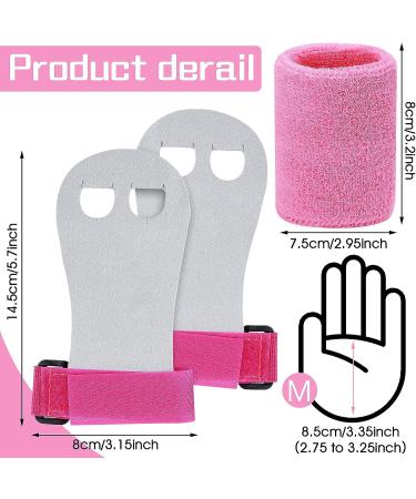 Abeillo 2 Pink Gymnastics Grips Wristbands Set for Girls - Kids Hand Grips for Gymnastic Bar Palm Protection and Wrist Support - Youth Sports Accessories for Workout and Exercise - Buy Online on SooperMarket.com