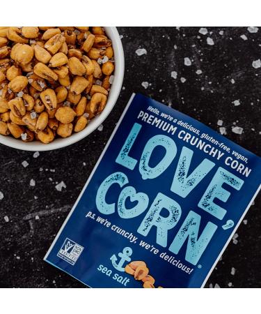 LOVE CORN Sea Salt Snack 1.6oz x10 Bags | Crunchy Non-GMO Gluten-Free Plant Based Low-Sugar | Salted Corn Snack Pack - Buy Online on SooperMarket.com