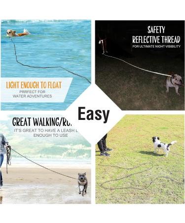 Reflective 65FT Dog Training Lead Rope for Hiking & Walking | Nylon Long Recall Leash with Comfortable Handle - Buy Online on SooperMarket.com