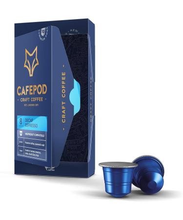 CafePod Craft Coffee Nespresso Compatible Aluminium Pods - UTZ Certified (Decaf x 10 Pods) - Buy Online on SooperMarket.com