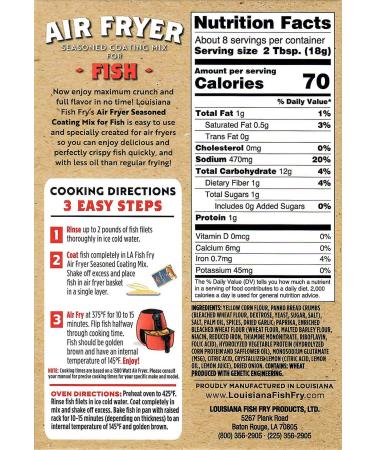 Louisiana Air Fryer Seasoned Coating Mix for Fish - Crispy & Flavorful Results - Buy Online on SooperMarket.com