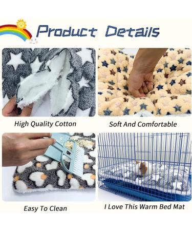 XMPEKO 3 Pack Small Animal Plush Bed - 40 * 30 * 3cm Warm Soft Fleece Guinea Pig Bedding Mat for Cage Accessories for Rabbit Bunny Chinchilla Squirrel Hedgehog Hamster 40*30*3cm - Buy Online on SooperMarket.com