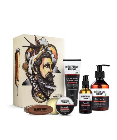 Ultimate Beard Box Brooklyn Soap Company High-quality beard care set including beard oil beard shampoo beard brush beard wax & beard cream