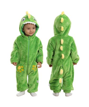 Doladola Baby Boys Girls Cartoon Animal Hooded Onesies Infant Pajamas Romper 24-30 Months Green Shark