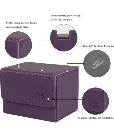 AEGIS GUARDIAN Commander Deck Box - Purple Leather Deck Box for MTG TCG - Holds 100+ Sleeved Cards - Collectible Card Storage - Buy Online on SooperMarket.com
