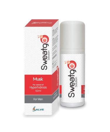 Sweat Go Rollon Antiperspirant Clinical strength | For palms armpit and feet | Musk For Men - 60 ML