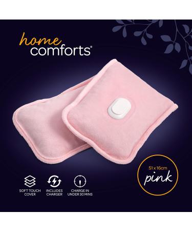 Rechargeable Electric Hot Water Bottle Hand Warmer with Massage Heat Pad - Pink (51x16cm) - Buy Online on SooperMarket.com