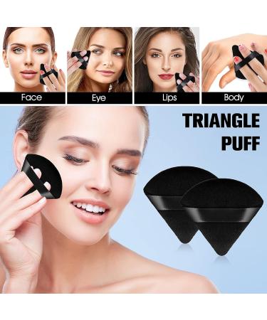 WLLHYF Triangle Powder Puff Set - 6 Piece Soft Velour Makeup Sponges for Mineral Powder, Loose Powder, Wet Dry Foundation - Beauty Tool for Body and Face - Black - Buy Online on SooperMarket.com