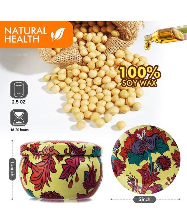 Forest Scented Soy Aromatherapy Candles Set - Stress Relief, Relaxing Aroma for Home, Bath, Yoga - 6 Travel Tins (Bohemian Collection) - Buy Online on SooperMarket.com