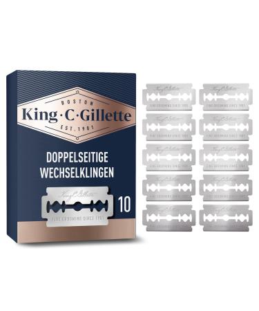 King C. Gillette 10 razor blades for razor planes men double blades for wet razors men Gillette's best platinum -coated safety razor sound made of stainless steel for razors 10 razors single