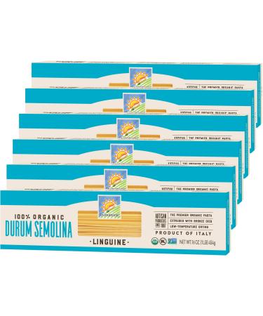 Bionaturae Linguine Pasta Noodles - Durum Semolina Pasta, Kosher, High Protein, Non-GMO, USDA Certified, Durum Semolina Linguine, Linguine Pasta Organic, Crafted in Italy - 16 Oz, 6 Pack