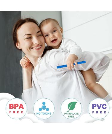 Bite Tube Set - 6 BPA-Free Silicone Dental Aids with 2 Cleaning Brushes for Baby Teething - Grayling & Violet Root Colors - Buy Online on SooperMarket.com