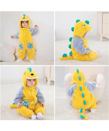 Doladola Baby Romper Dalmatian Animal Onesie | Toddler Jumpsuit Newborn Outfit 2-3.5 Years | Yellow Dinosaur Print - Buy Online on SooperMarket.com