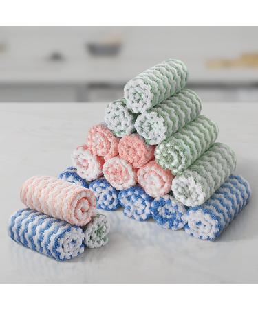 JOYMOOP Microfiber Cleaning Cloth, Kitchen Towels, Dish Rags for Dish Drying Washing, Absorbent Streak Free Lint Free Rags for Cleaning, Reusable and Washable Dish Towels-18 Pack,10"x10"